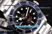 Tudor Heritage Black Bay Swiss ETA 2824 Automatic Steel Case/Bracelet with Blue Bezel Black Dial and White Markers - 1:1 Original (ZF)