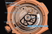 Hublot Big Bang King Swiss Valjoux 7750-CHG Automatic Rose Gold Case with stick Markers and Black Rubber Strap