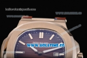 Patek Philippe Nautilus Asia Automatic Steel Case with Brown Dial and White Sitck Markers