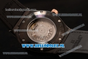 Hublot Classic Fusion 9015 Auto PVD/Rose Gold Case with White Dial and Black Leather Strap