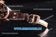 IWC Big Pilot Double Tourbillon Asia ST28 Automatic Rose Gold Case with Brown Dial and Brown Leather Strap Stick/Arabic Numeral Markers