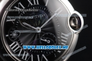 Cartier Ballon Bleu De Large Asia 2813 Automatic Steel Case with Black Dial and Black Leather Strap Roman Numeral Markers