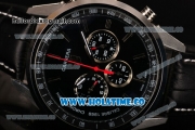 Tag Heuer Carrera MikroPendulumS Chrono Miyota Quartz Steel Case with PVD Bezel Black Dial and Stick Markers