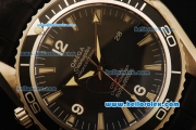 Omega Seamaster Swiss ETA 2836 Automatic with Black Dial and Bezel-Rubber Strap
