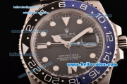 Rolex GMT-Master II Swiss ETA 2836 Automatic Full Steel with Black Dial Blue/Black Bezel and White Markers