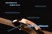 Patek Philippe Calatrava Swiss ETA 2824 Automatic Rose Gold Case with Brown Leather Strap and White Dial