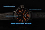 U-BOAT IFO Left Hook Automatic Movement PVD Bezel with Black Dial and Leather Strap-Orange Marking U-BOAT IFO Left Hook Automatic Movement PVD Bezel with Black Dial and Leather Strap-Orange Marking