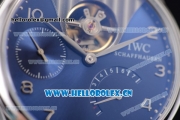 IWC Portuguese Tourbillon Asia ST25 Automatic Steel Case with Blue Dial Arabic Numeral Markers and Blue Leather Strap