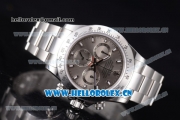Rolex Daytona Chronograph Clone Rolex 4130 Automatic Stainless Steel Case/Bracelet with Grey Dial and Stick Markers (EF)