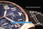 IWC Big Pilot Clone IWC 521111 Automatic Rose Gold Case with Blue Dial and Brown Leather Strap Arabic Numeral Markers