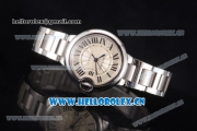 Cartier Ballon Bleu Medium Asia Automatic Stainless Steel Case/Bracelet with Silver Dial and Roman Numeral Markers (YF)