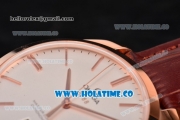 Omega De Ville Trésor Master Co-Axial Swiss ETA 2824 Automatic Rose Gold Case with Stick Markers and White Dial