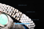 Rolex Datejust Oyster Perpetual Automatic Movement Full Steel with Flower Pattern Silver Dial and Diamond Bezel-Lady Size