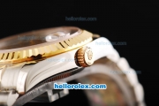 Rolex Datejust Automatic Movement White Border with Gold Stick Markers and Gold Bezel-18K Gold Never Fade