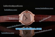 Cartier Ballon Bleu de Cartier Swiss ETA 2892 Automatic Rose Gold Case with Brown Leather Strap and Diamond Dial