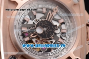 Hublot Masterpiece MP 08 Antikythera Sunmoon Asia 2813 Automatic Rose Gold Case Skeleton Dial Stick Markers and Brown Leather Strap