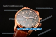 IWC Pilot Chrono Swiss Valjoux 7750 Automatic Rose Gold Case with Black Dial and Brown Leather Strap - 1:1 Original