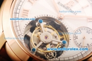 Audemars Piguet Jules Audemars Swiss Tourbillon Manual Winding Movement Rose Gold Case with White Dial and Rose Gold Roman Numerals