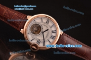 Cartier Ballon Bleu Tourbillon Seagull St8001 Tourbillon Manual Winding Rose Gold Case with White Dial