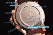 Ulysse Nardin Maxi Marine Diver Chrono Miyota OS20 Quartz Rose Gold Case with Brown Rubber Strap Brown Dial 7750 Coating