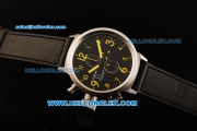 U-BOAT Italo Fontana Flightdeck Working Chronograph Quartz with Black Dial and Yellow Number Marking-Small Calendar