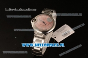 1:1 Cartier Ballon Bleu De 2671 Auto Steel Case with Pink Dial and Steel Bracelet