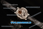 Cartier Ballon Bleu De Tourbillon Asia Automatic Steel Case with White Skeleton Dial and Black Leather Strap