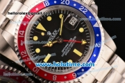 Rolex GMT-Master Vintage Asia 2813 Automatic Full Steel with Blue/Red Bezel and Black Dial