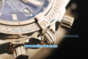Breitling Chronomat Evolution Swiss Valjoux 7750 Automatic Movement Full Steel with Blue Dial and Diamond Bezel