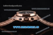 Audemars Piguet Royal Oak Offshore Seiko VK67 Quartz Rose Gold Case/Bracelet with Arabic Numeral Markers and Black Dial