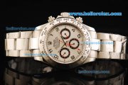 Rolex Daytona Oyster Perpetual Chronometer Automatic with White Dial-White Bezel and Number Marking