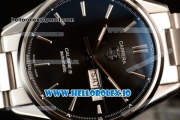 Tag Heuer Carrera Calibre 5 Swiss ETA 2824 Automatic Steel Case Black Dial With Stick Markers Steel Bracelet