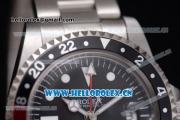Rolex GMT-Master Vintage Asia 2813 Automatic Stainless Steel Case/Bracelet with White Markers Red/ Black Bezel and Black Dial