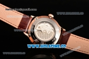 Jaeger-LECoultre Master Perpetual Calendar Asia Automatic Rose Gold Case with Brown Dial Stick Markers and Brown Leather Strap