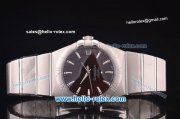 Omega Constellation Co-Axial Swiss ETA 2824 Automatic Full Steel with Brown Dial and Stick Markers