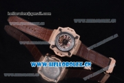 Hublot Masterpiece MP 08 Antikythera Sunmoon Asia 2813 Automatic Rose Gold Case Brown Leather Strap and Skeleton Dial