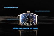 Franck Muller Swiss Tourbillon Manual Winding Movement Steel Case with Black Dial and White Arabic Numerals