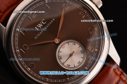 IWC Portuguese Swiss ETA 2836 Automatic Steel Case with Brown Dial and Brown Leather Strap