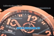 U-Boat Classico Italo Fontana Chrono Miyota Quartz Rose Gold Case with Black Dial and Arabic Numeral Markers