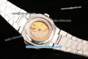 Patek Philippe Geneve Nautilus Automatic Steel Case with White Stick Markers and Steel Strap