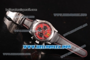 Scuderia Ferrari Chronograph Miyota OS20 Quartz Steel Case with Red Dial Black Leather Strap and Silver Arabic Numeral Markers