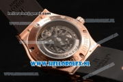 Hublot Classic Fusion Skeleton Tourbillon Asia Auto Rose Gold Case with Skeleton Dial and Black Leather Strap