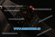 Richard Mille RM 055 Bubba Watson Miyota 9015 Automatic Ceramic Case with Black Rubber Strap and Black Dial