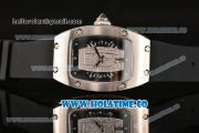 Richard Mille RM007 Miyota 6T51 Automatic Steel Case with Diamonds Dial and Black Rubber Strap