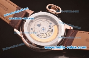 Glashutte Automatic Rose Gold Case with Rose Gold Dial and Brown Leather Strap