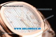 Patek Philippe Nautilus Miyota 9015 Automatic Rose Gold Case White Dial With Stick Markers Rose Gold Bracelet