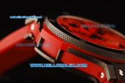 Hublot Big Bang Chronograph Swiss Valjoux 7750 Automatic Movement PVD Case with Red Dial and Red Rubber Strap