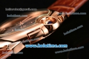 Cartier Ballon Bleu De Medium Chrono Miyota Quartz Rose Gold Case with Brown Dial and Roman Numeral Markers