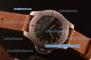 Panerai Radiomir Swiss ETA 6497 Manual Winding Titanium Case with Black Dial and Brown Leather Strap-1:1 Original