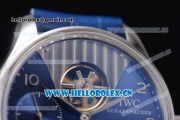 IWC Portuguese Tourbillon Asia ST25 Automatic Steel Case with Blue Dial Arabic Numeral Markers and Blue Leather Strap